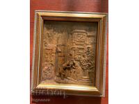 PANOU FRANȚA VECHE RAMĂ CEREASĂ RELIEF FRUMUSEȚE