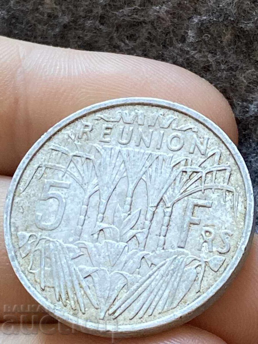 Γαλλικό νησί Ρεϋνιόν 5 φράγκα 1970 αλουμίνιο