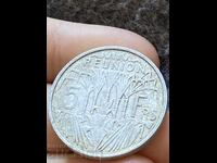 Γαλλικό νησί Ρεϋνιόν 5 φράγκα 1970 αλουμίνιο