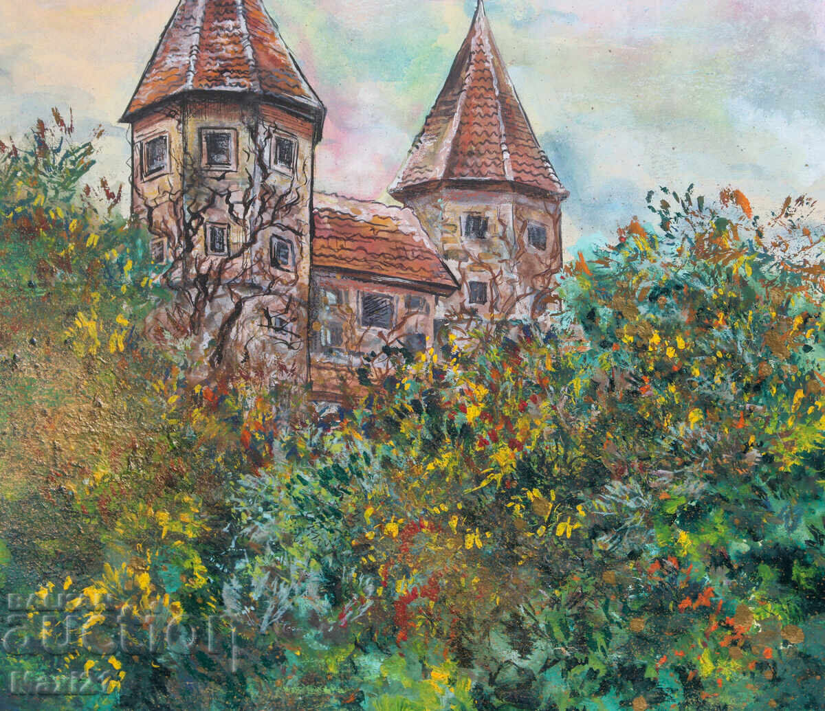 Tablou guaș peisaj natural castel frumos - 5