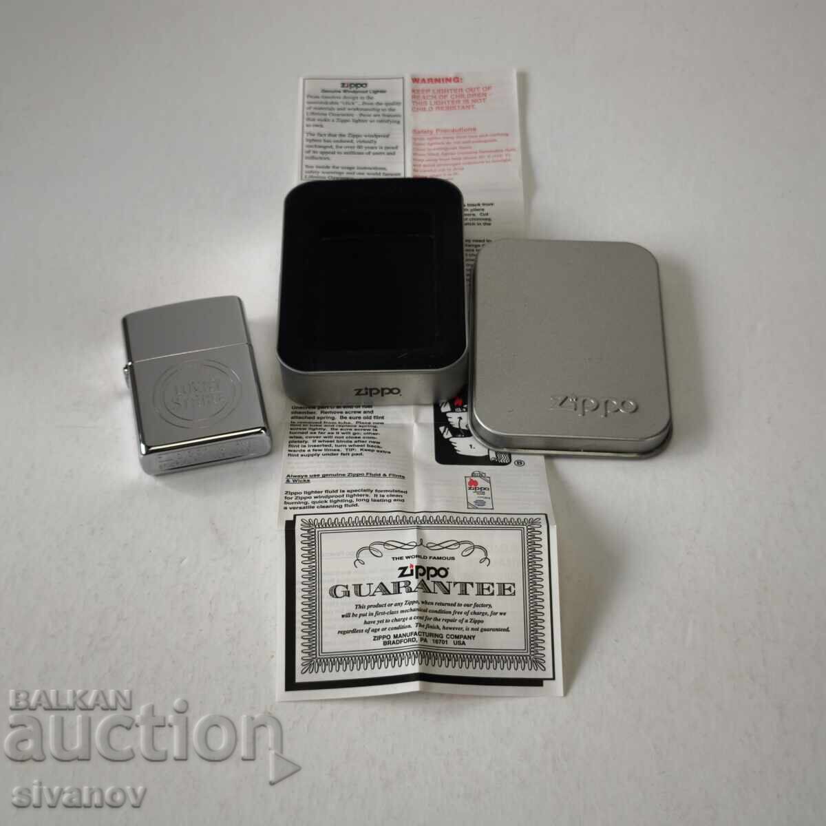 Zippo Lucky Strike Petrol Lighter Unused in box #6209 Zippo Lucky Strike Petrol Lighter Unused in box #6209