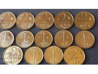 1 leu și 2 lei 1992, excelente