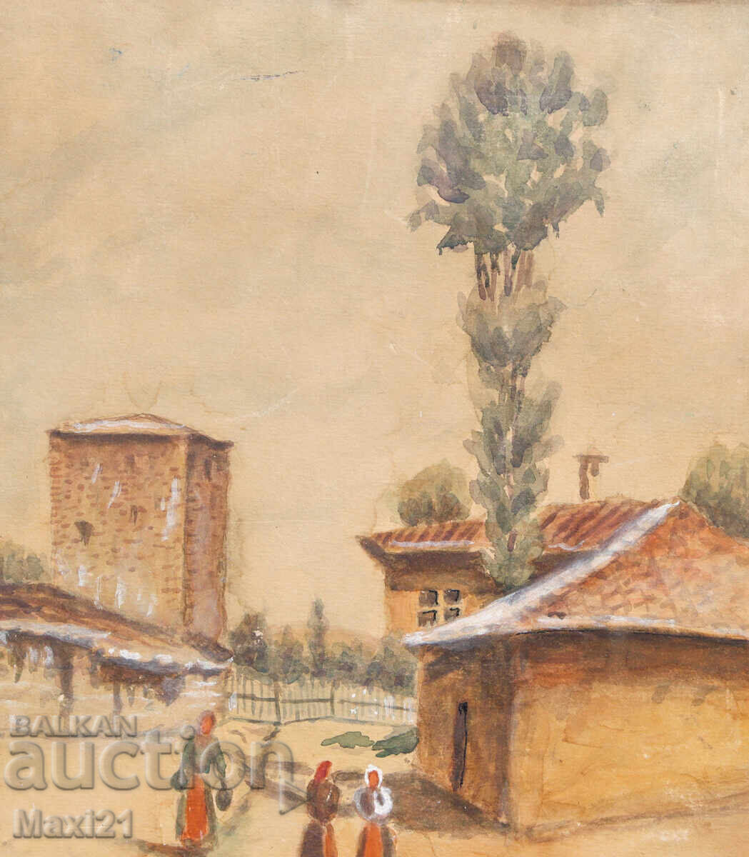 Delivery of Landscape watercolor painting signed 1959 Delivery of Landscape watercolor painting signed 1959