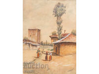 Landscape watercolor painting signed 1959