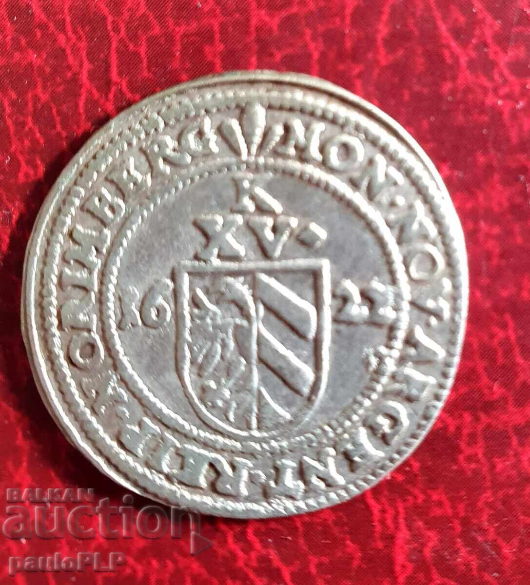 15 Kreuzer din 1622 Nürnberg - Ferdinand II - Rar cu preț 88.00 BGN | € 44.99