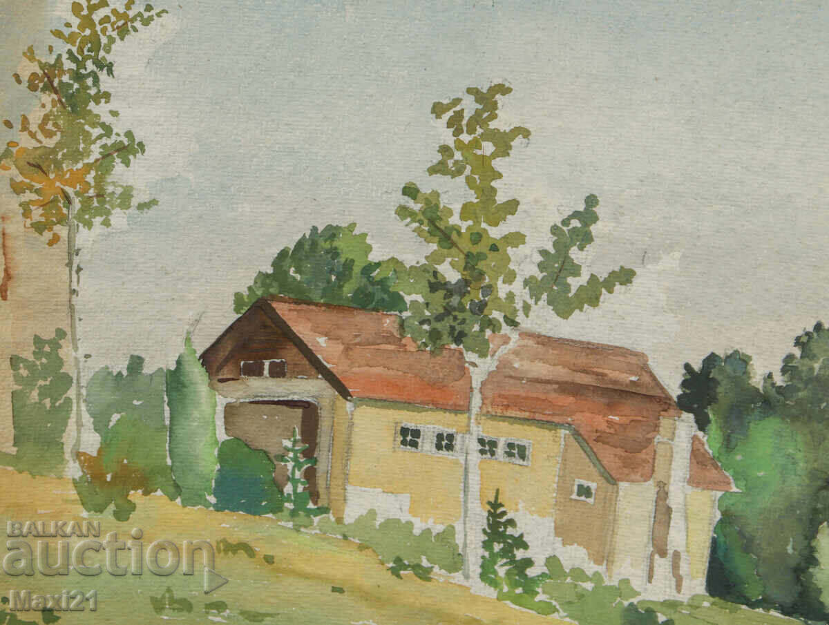 Livrarea Pictură veche acuarelă peisaj