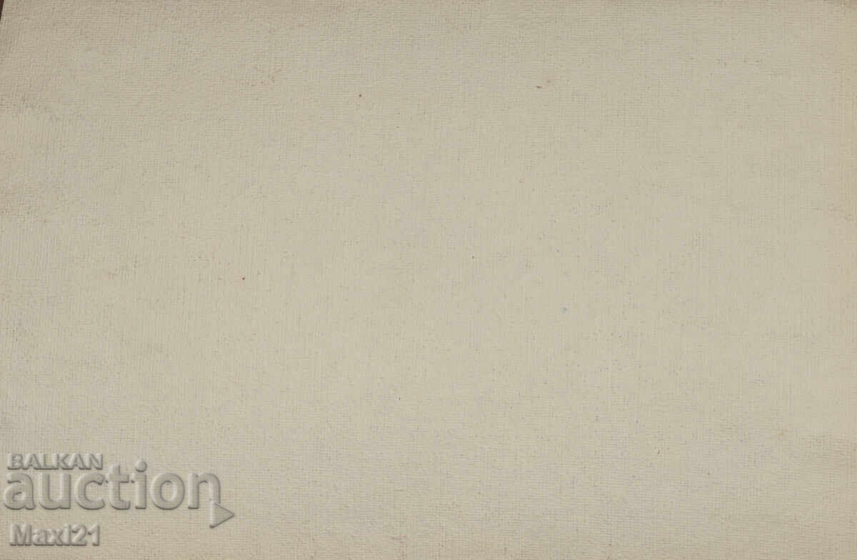 Pictură veche acuarelă peisaj toamnă frumoasă - 7