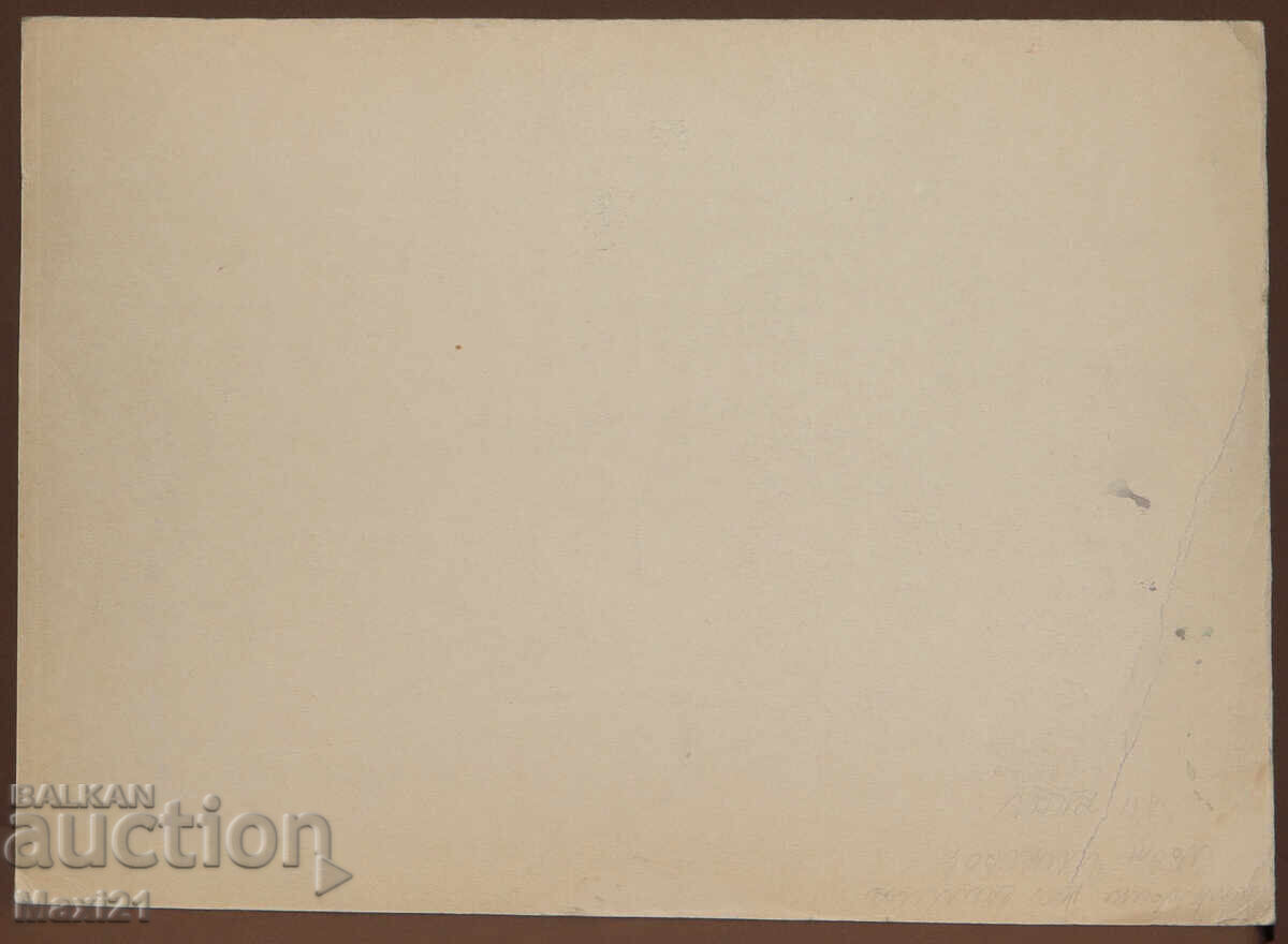 Tablou vechi acuarelă scenă de viață cotidiană - 6