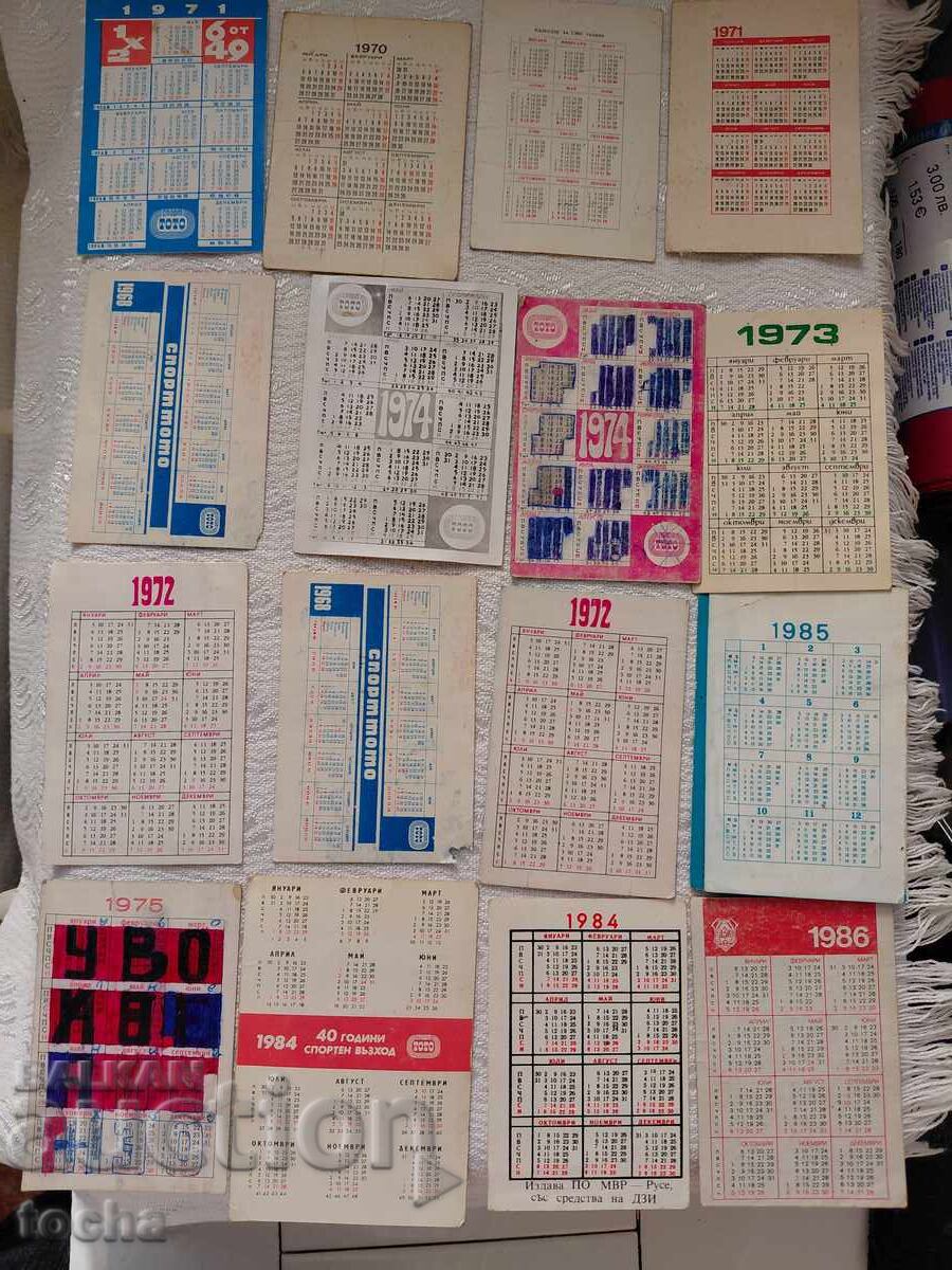 Delivery of Old Calendars 1968-86. BZC Delivery of Old Calendars 1968-86. BZC