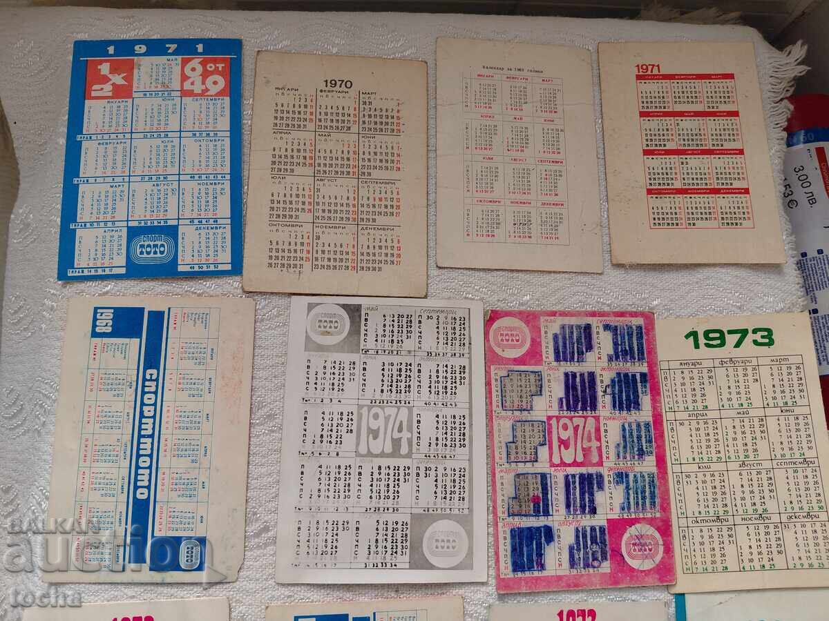 Old Calendars 1968-86. BZC - 5 Old Calendars 1968-86. BZC - 5