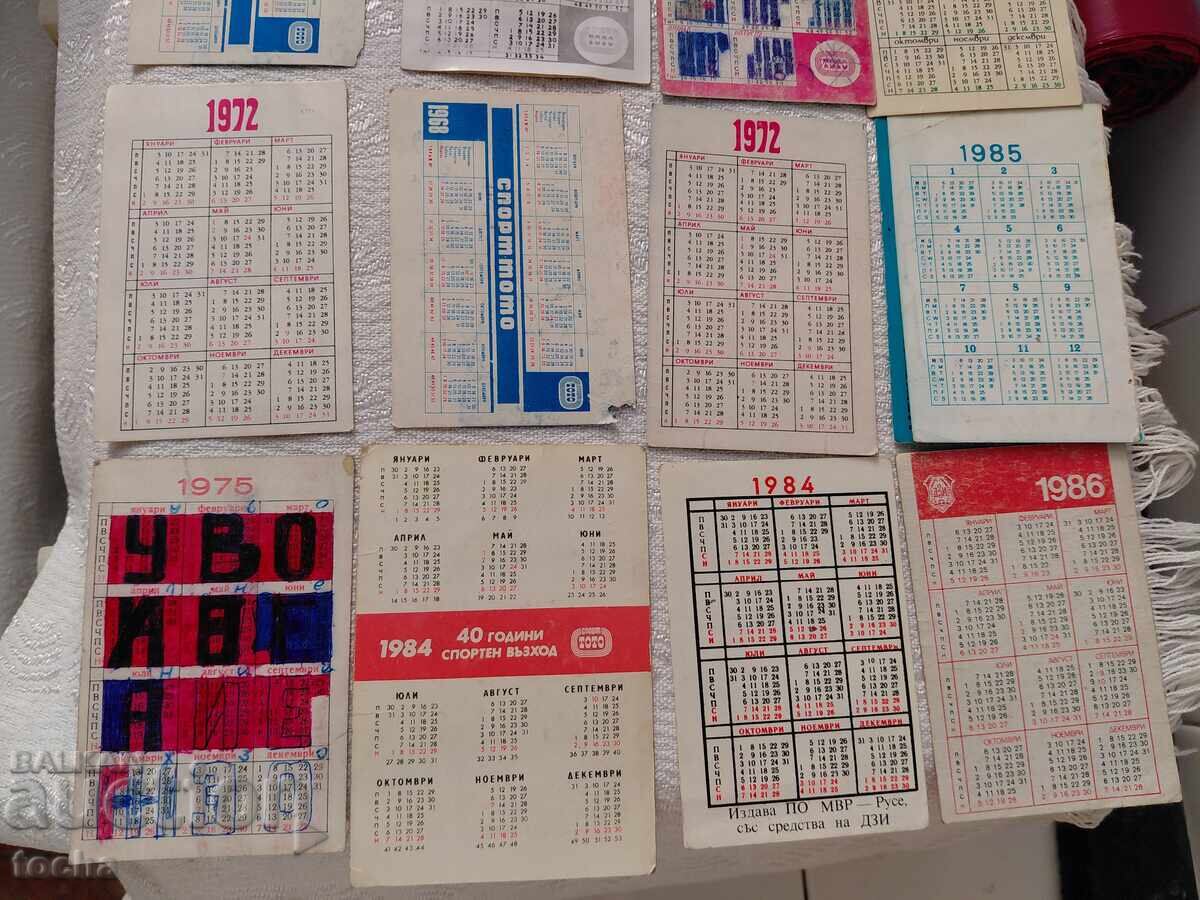 Old Calendars 1968-86. BZC - 6 Old Calendars 1968-86. BZC - 6