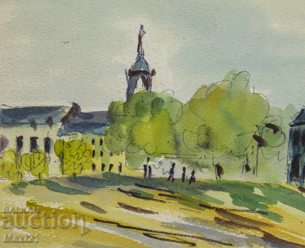 Παράδοση Ακουαρέλα τοπίου Δρέσδη 1987