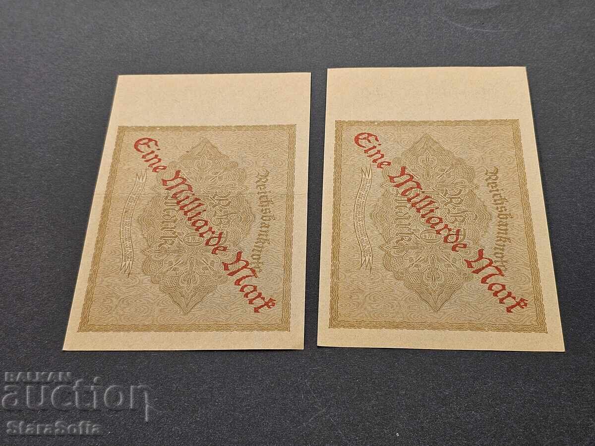 Auction Germany - Weimar Republic 1 Billion Mark 1922 ND 1923 Auction Germany - Weimar Republic 1 Billion Mark 1922 ND 1923