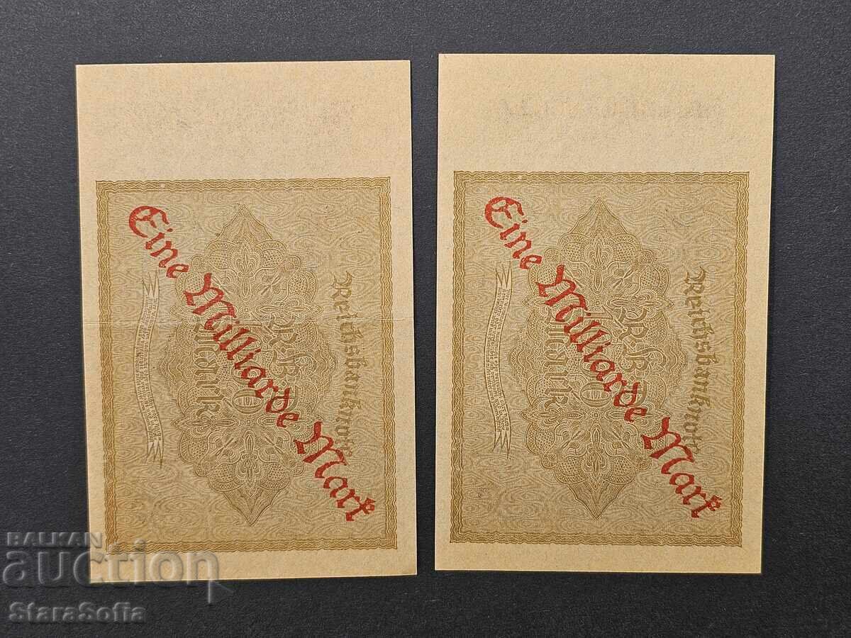 Delivery of Germany - Weimar Republic 1 Billion Mark 1922 ND 1923 Delivery of Germany - Weimar Republic 1 Billion Mark 1922 ND 1923