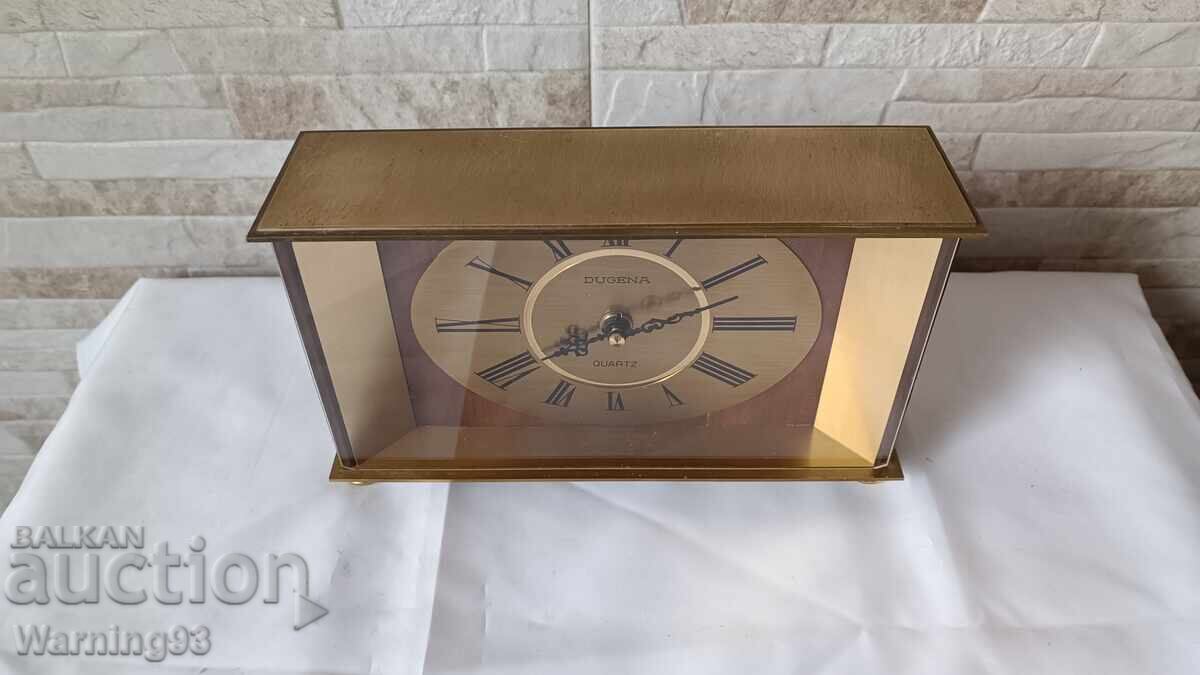 Delivery of Bronze fireplace clock - Dugena - Antique - 1970's