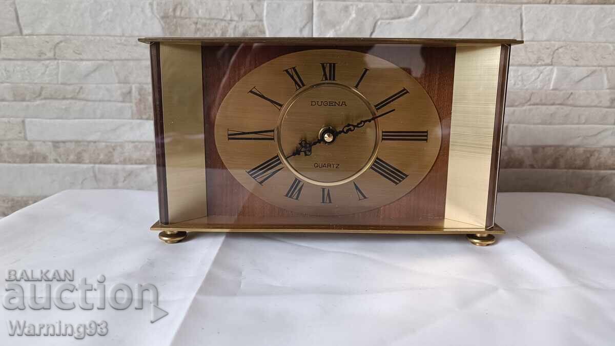 Bronze fireplace clock - Dugena - Antique - 1970's - 5