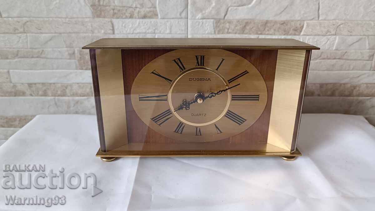 Bronze fireplace clock - Dugena - Antique - 1970's