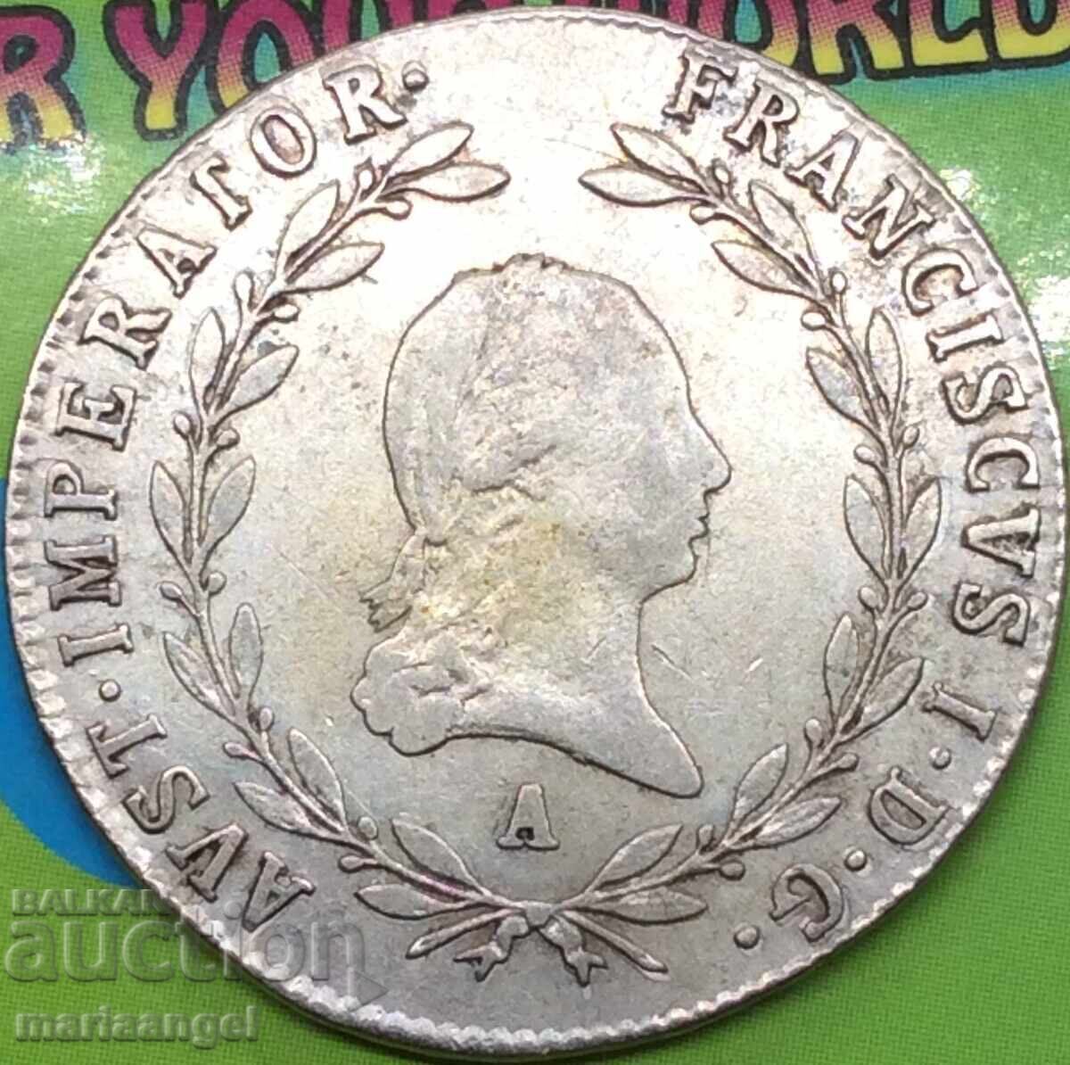 20 Kreuzer 1818 Austria A - Vienna Hungary silver - 5