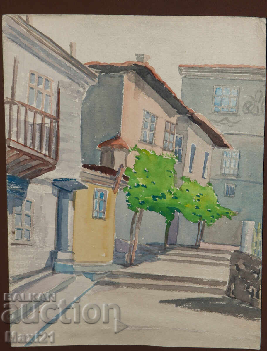 Painting watercolor cityscape with price 140.00 BGN | € 71.58