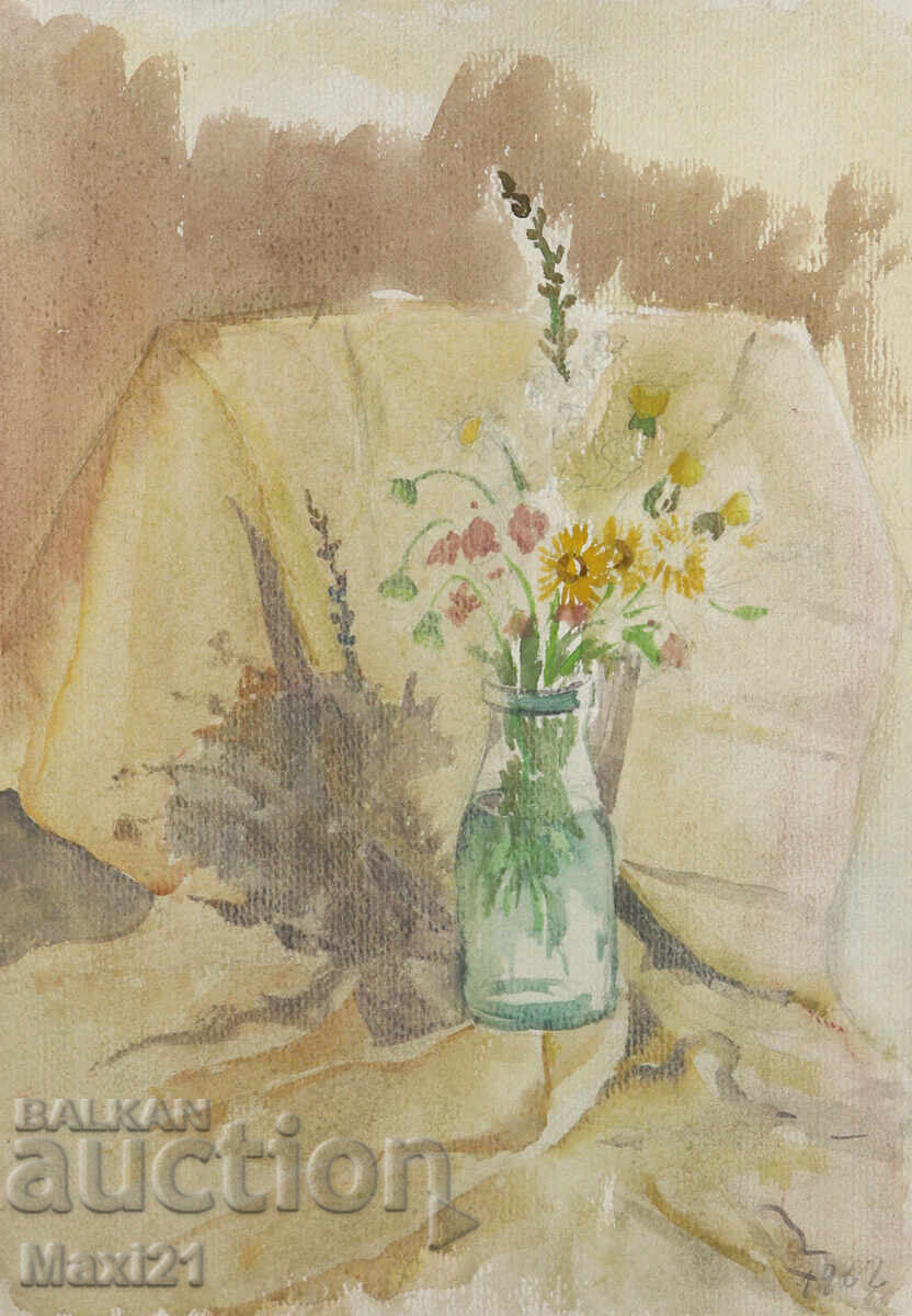 Натюрморт картина акварел 1962г.
