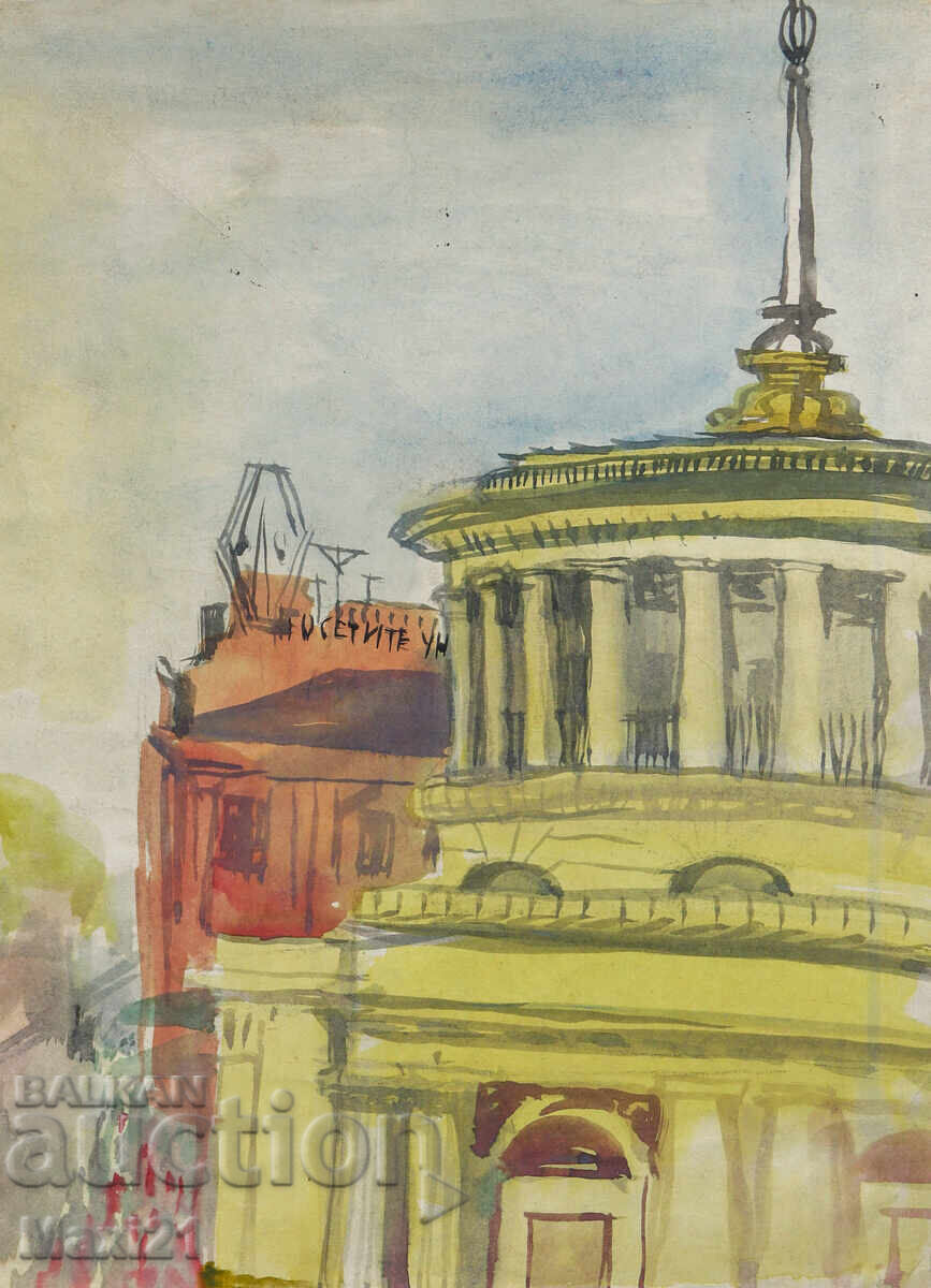 Ζωγραφική ακουαρέλα αστικό τοπίο