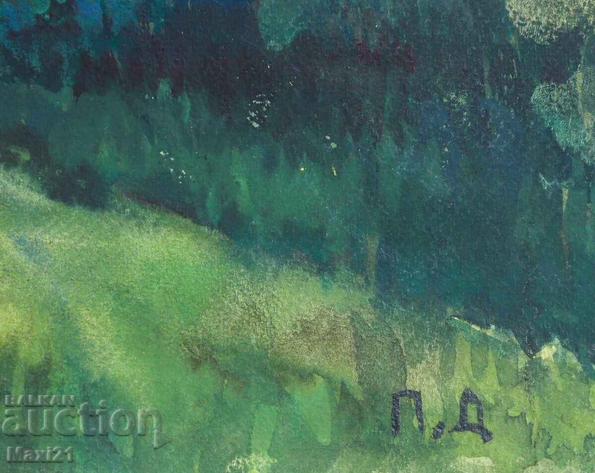 Watercolor painting mountain landscape - 5