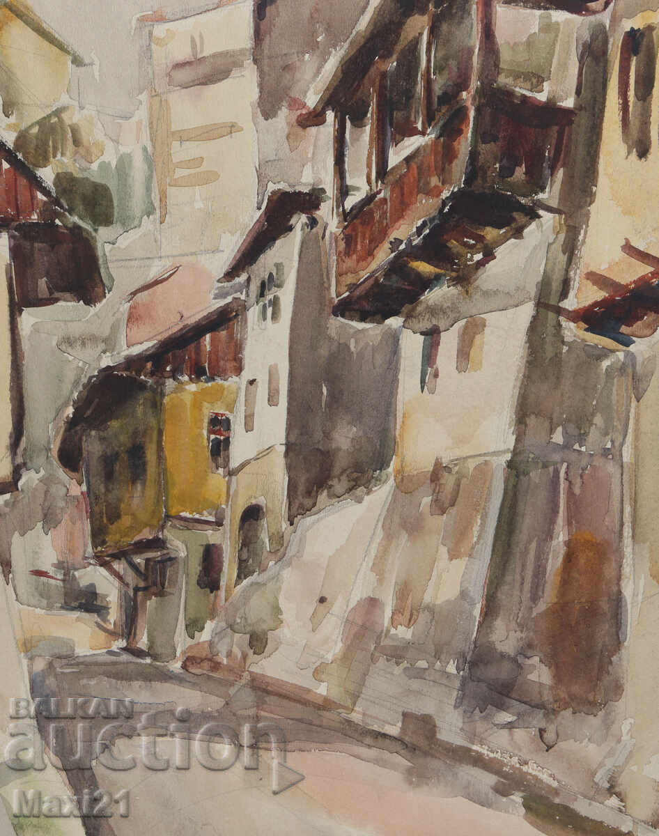 Ζωγραφική ακουαρέλα αστικό τοπίο - 5