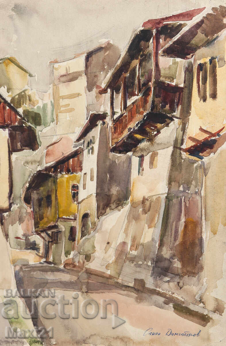 Ζωγραφική ακουαρέλα αστικό τοπίο