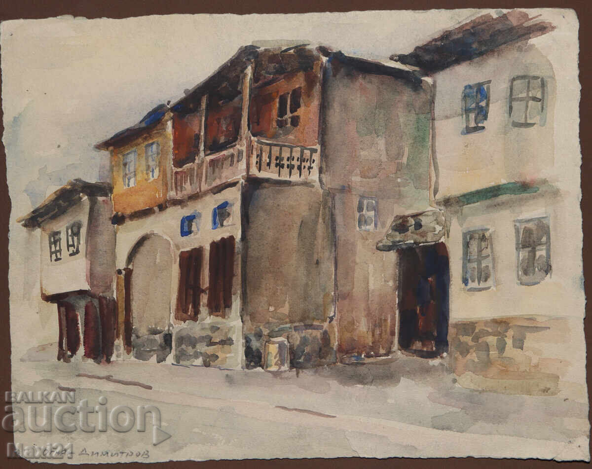Painting watercolor cityscape with price 140.00 BGN | € 71.58 Painting watercolor cityscape with price 140.00 BGN | € 71.58