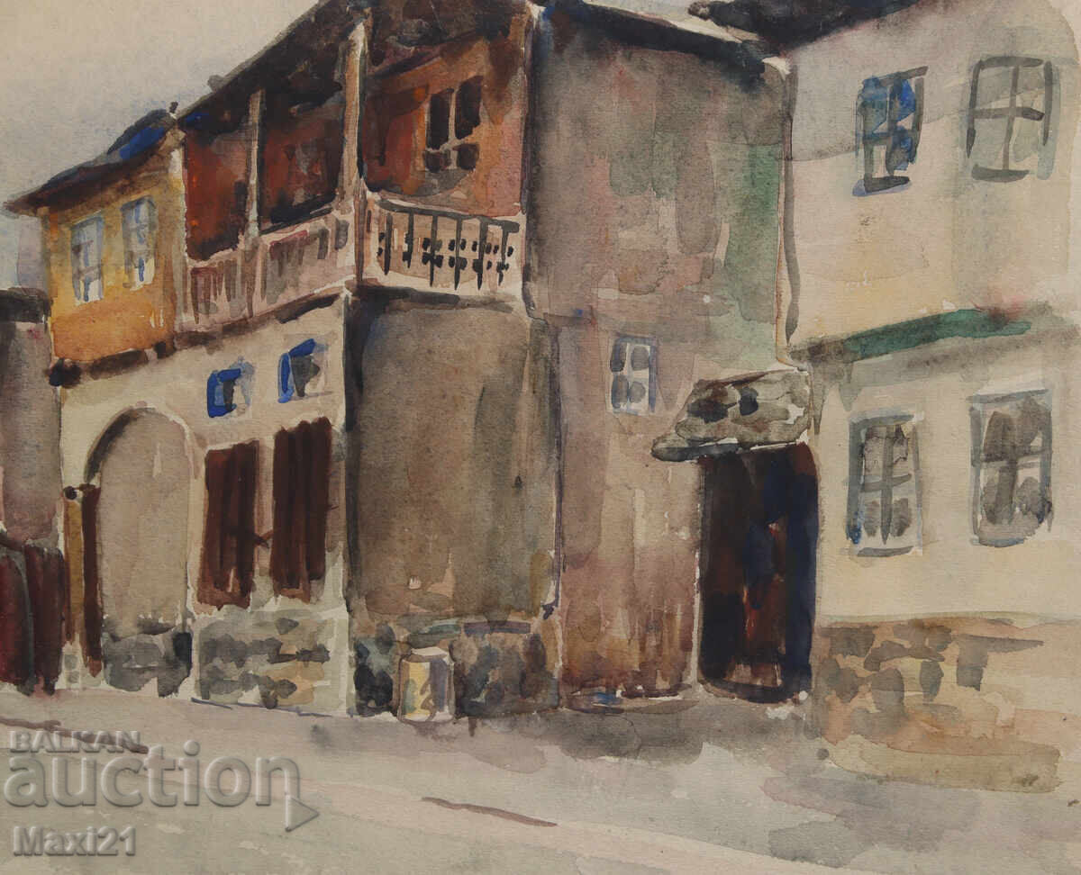 Painting watercolor cityscape - 6 Painting watercolor cityscape - 6