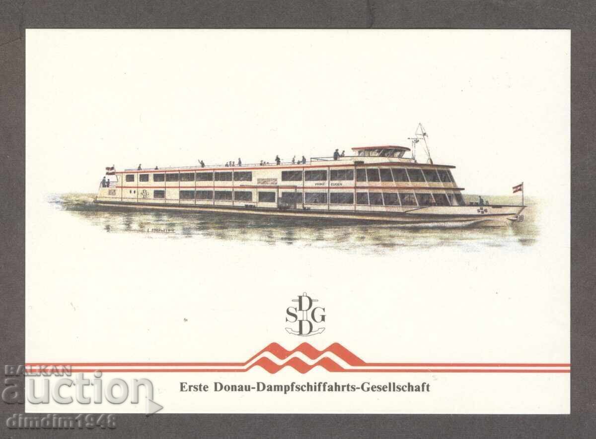 Austria - Vapoare austriece navigând pe Dunăre - carte poștală