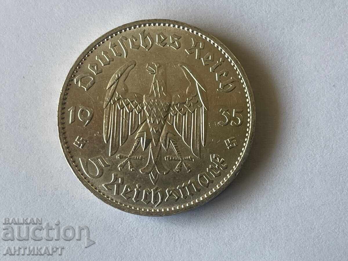 Germany Silver Coin 5 Reich Marks Reichsmark 1935 D Germany Silver Coin 5 Reich Marks Reichsmark 1935 D