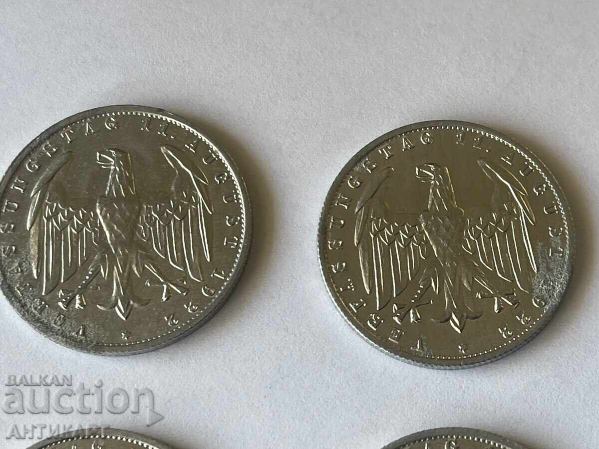 Delivery of Germany 4 pieces of 3 mark coins 1922 aluminum Delivery of Germany 4 pieces of 3 mark coins 1922 aluminum