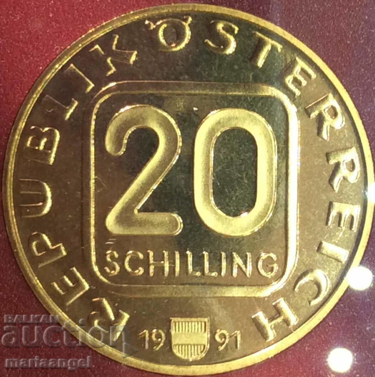 20 σελίνια 1991 Αυστρία UNC ΑΠΟΔΕΙΞΗ με τιμή 14.00 BGN | € 7.16