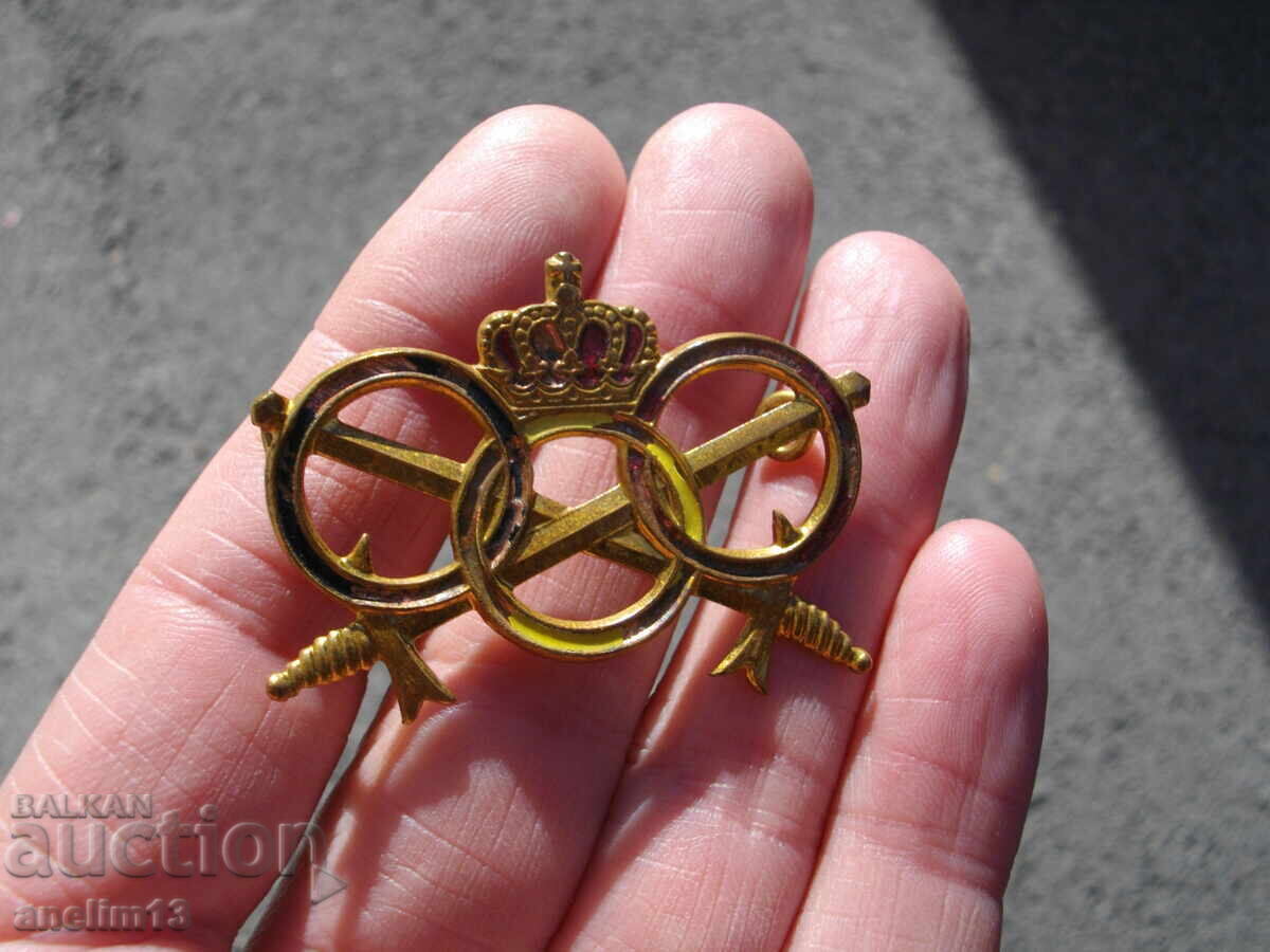 Auction  BELGIAN SPORT MILITARY BADGE BRONZE ENAMEL