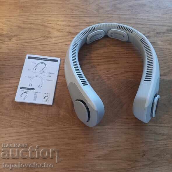 Portable USB Neck Fan, 5 Speeds, Gray Color - 5