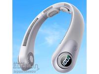 Ventilator USB portabil pentru gât, 5 viteze, culoare gri