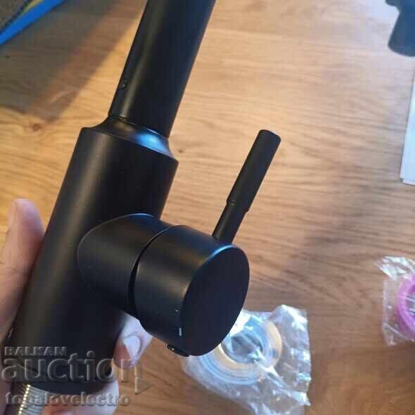 Кухненски смесител с издърпващ се душ и 2 режима на струята, - 5