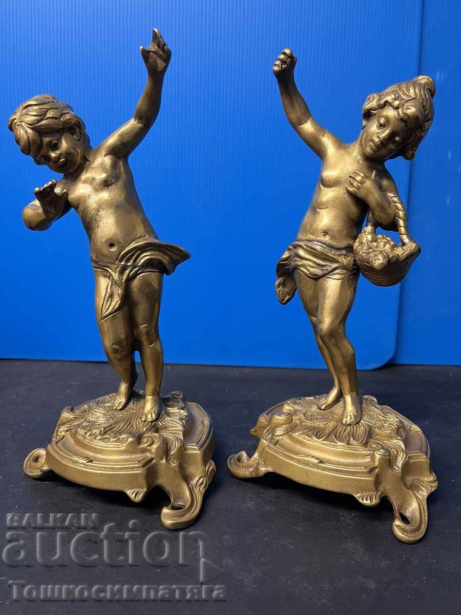 Δύο χάλκινα ειδώλια - αγόρι και κορίτσι - 7