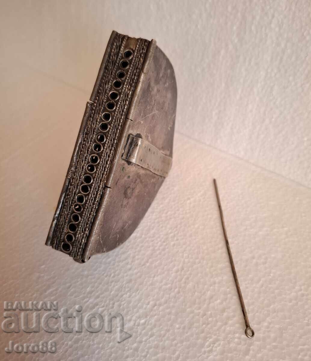 Silver powder flask, cartridge case, evzi, powder container, pouch - 6 Silver powder flask, cartridge case, evzi, powder container, pouch - 6