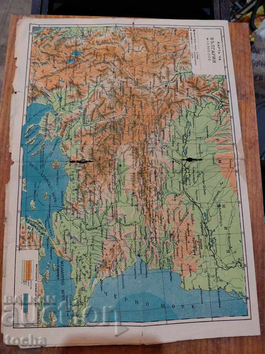 Παράδοση Παλαιός αυθεντικός χάρτης της Βουλγαρίας. BZTS