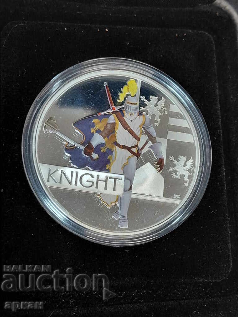 1 oz сребърна унция 0.999 % 1 $ 2010 Tuvalu Knight - 7