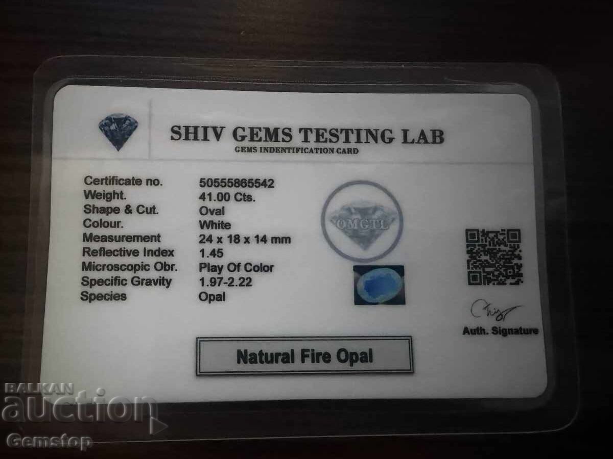 ΦΘΗΝΟ! 41.00 καράτια φυσικός φωτιάς οβάλ οπάλ πιστοποιημένο.SHGTL από 1€! - 5 ΦΘΗΝΟ! 41.00 καράτια φυσικός φωτιάς οβάλ οπάλ πιστοποιημένο.SHGTL από 1€! - 5