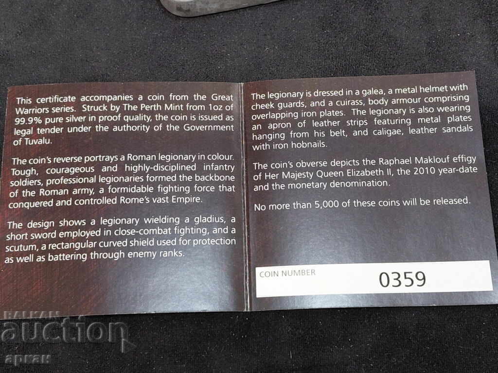 Сребърна унция 1oz Ag999 2010 Tuvalu - 6