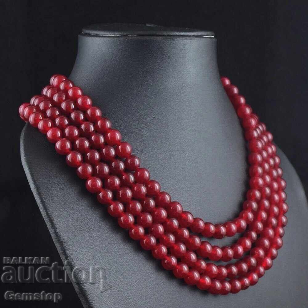 ΒΖΤ! 993 κ-τ τετράσειρο κολιέ από ρουμπίνι-κορούνδιο από 1στ! ΒΖΤ! 993 κ-τ τετράσειρο κολιέ από ρουμπίνι-κορούνδιο από 1στ!