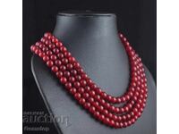 ΒΖΤ! 993 κ-τ τετράσειρο κολιέ από ρουμπίνι-κορούνδιο από 1στ!