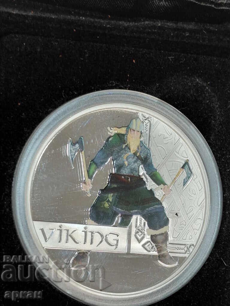 Аукцион Сребърна унция 1oz Ag999 1 $ 2010 Tuvau-Викинг