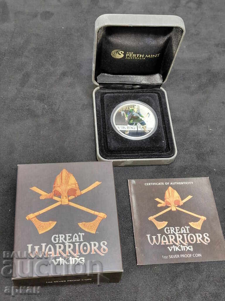 Silver Ounce 1oz Ag999 1 $ 2010 Tuvalu-Viking