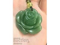 ΒΖΤ! 90 κ-τ φυσικό μενταγιόν φυλαχτό νεφρίτη τριαντάφυλλο από 1st!