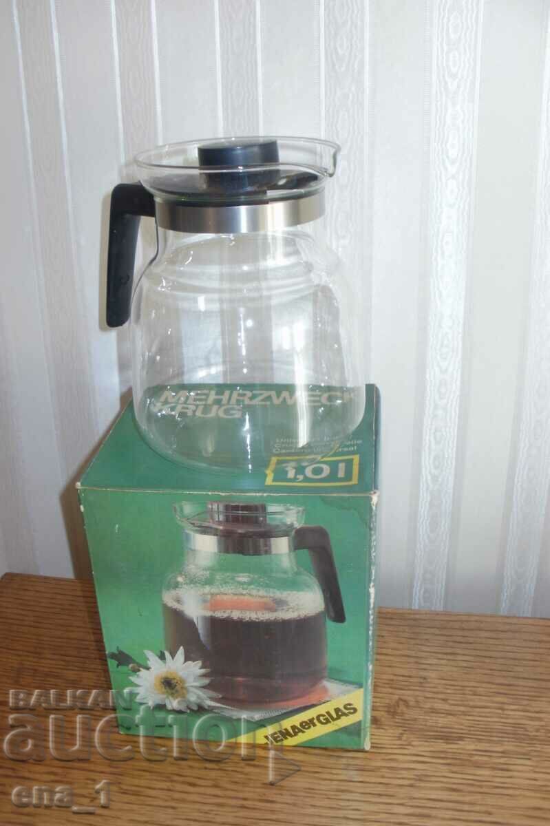 Αχρησιμοποίητη κανάτα με καπάκι για καφέ, τσάι, νερό κ.λπ. υγρά με τιμή 5.00 BGN | € 2.56 Αχρησιμοποίητη κανάτα με καπάκι για καφέ, τσάι, νερό κ.λπ. υγρά με τιμή 5.00 BGN | € 2.56